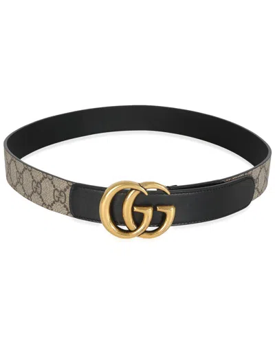 Gucci Gg Supreme Canvas Matte Plutone Calfskin Double G Belt 85/34 (authentic  Pre-loved)