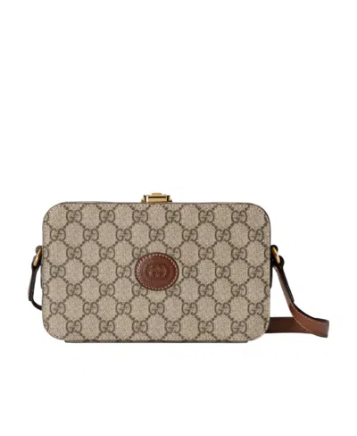 Gucci Gg Supreme Canvas Messenger Bag In Nude | ModeSens
