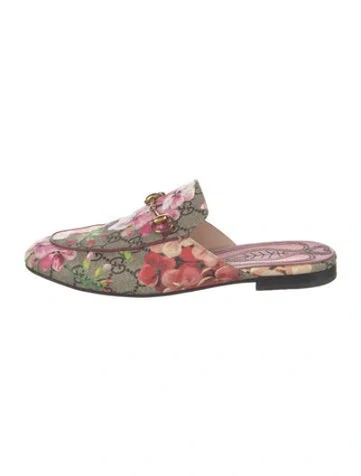 Pre-owned Gucci Gg Supreme Canvas Mules In Multi