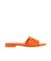 Gucci Gg Canvas Sandals In Orange