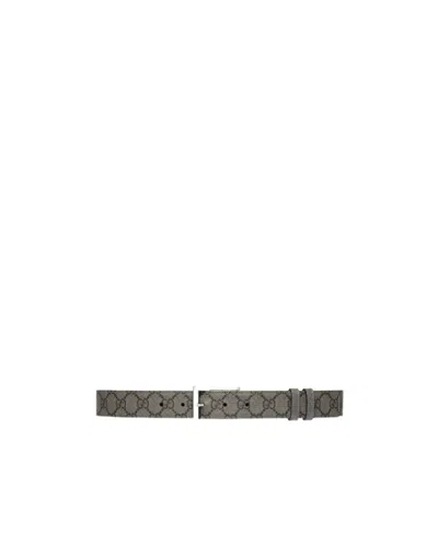 Gucci Gg Supreme Canvas Reversible Belt In Gray