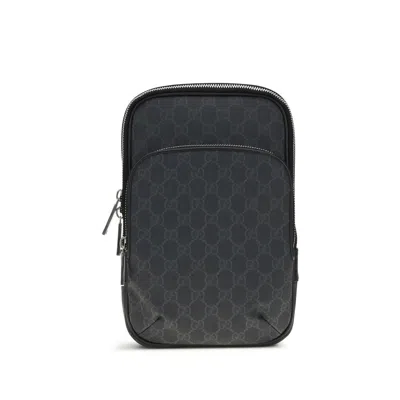 Gucci Gg Supreme Canvas Shoulder Bag In Black