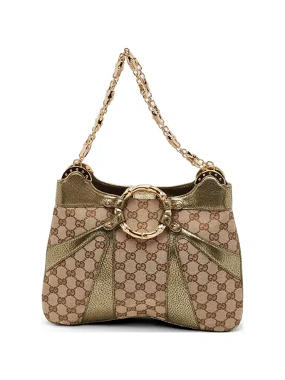 Pre-owned Gucci Gg Supreme Canvas Shoulder Bag In Neutral