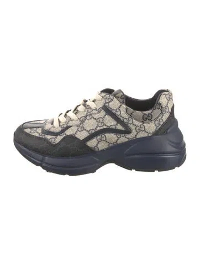 Pre-owned Gucci Gg Supreme Canvas Sneakers In Blue