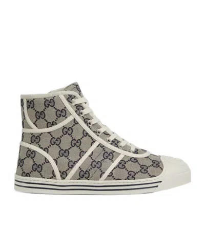 Gucci Gg Supreme Canvas Sneakers In Gray
