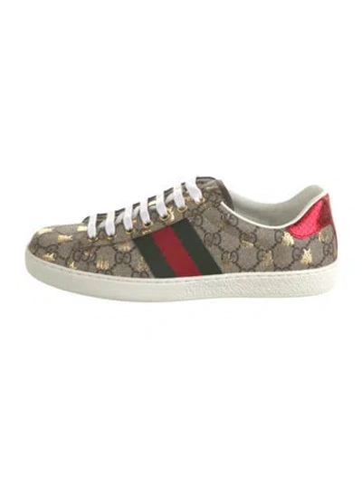 Pre-owned Gucci Gg Supreme Canvas Sneakers In Neutral