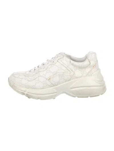 Pre-owned Gucci Gg Supreme Canvas Sneakers In White
