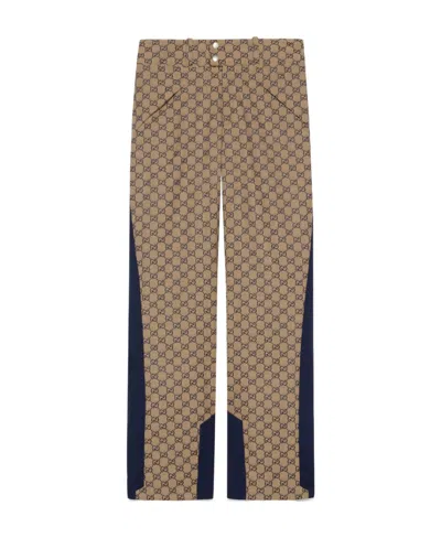 Gucci Gg Supreme Canvas Trousers In Brown