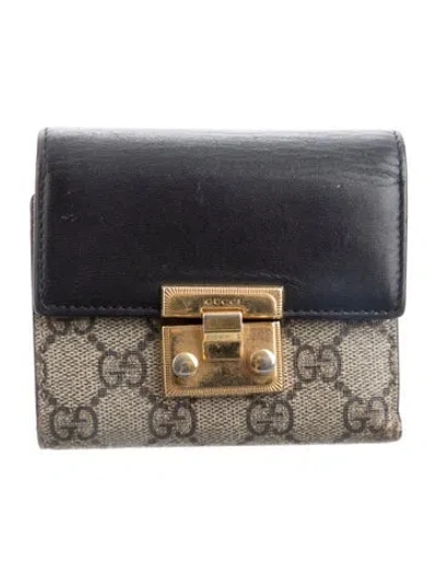 Pre-owned Gucci Gg Supreme Canvas Wallet In Neutral