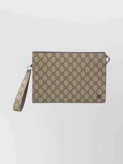 Gucci Gg Supreme Canvas Wristlet Pouch
