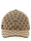 Gucci Gg Supreme Hats Beige In Brown