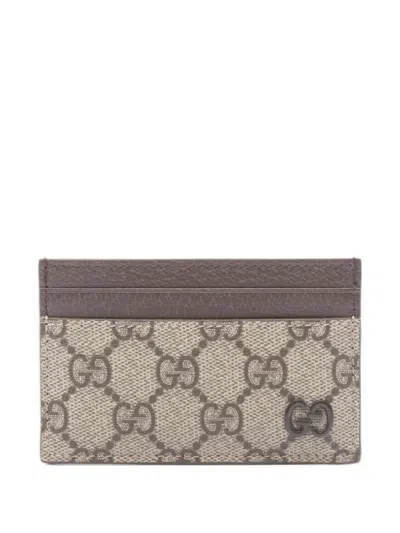 Pre-owned Gucci Gg Supreme Card Case In Neutrals