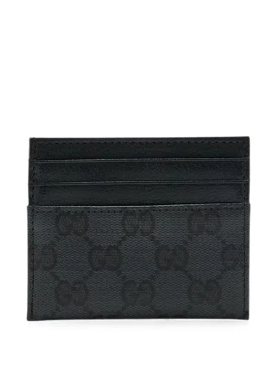 Gucci Gg Supreme Card Holder In Black