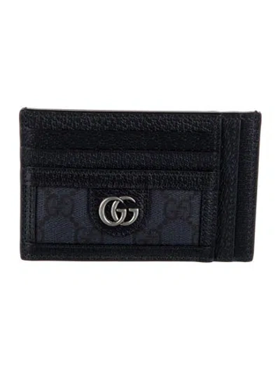 Pre-owned Gucci Gg Supreme Card Holder In Blue