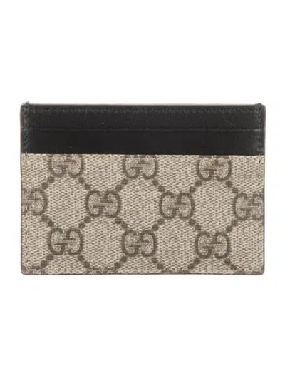 Pre-owned Gucci Gg Supreme Card Holder Gg Supreme Card Holder In Brown