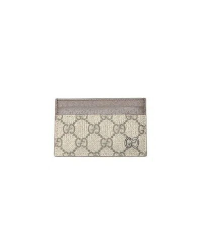 Gucci Gg Supreme Card Holder In Gray
