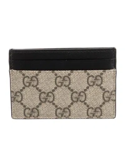Pre-owned Gucci Gg Supreme Card Holder In Neutral