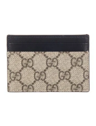 Pre-owned Gucci Gg Supreme Card Holder In Neutral