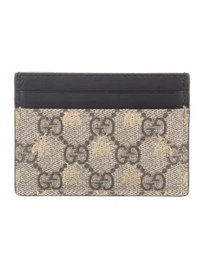 Pre-owned Gucci Gg Supreme Card Holder In Neutral