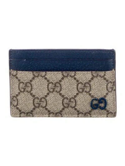 Pre-owned Gucci Gg Supreme Card Holder In Neutral