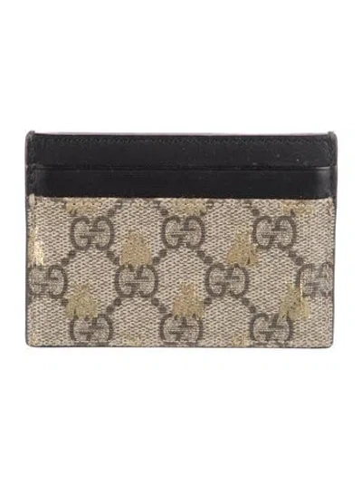 Pre-owned Gucci Gg Supreme Card Holder In Neutral