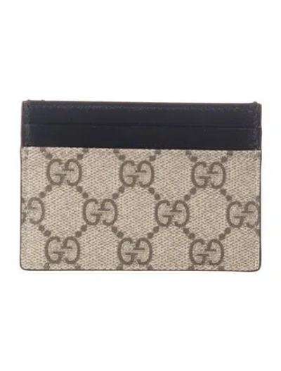 Pre-owned Gucci Gg Supreme Card Holder In Neutral