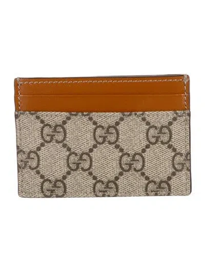 Pre-owned Gucci Gg Supreme Card Holder In Neutral