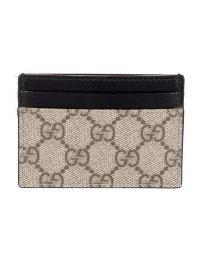 Pre-owned Gucci Gg Supreme Card Holder In Neutrals