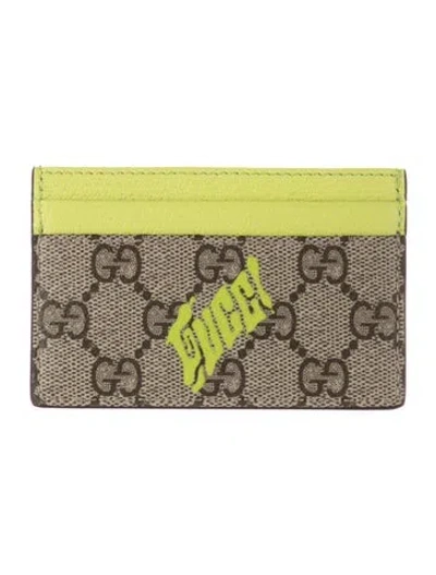 Pre-owned Gucci Gg Supreme Card Holder In Neutrals