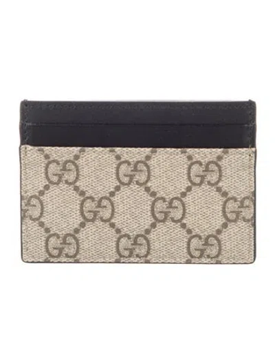 Pre-owned Gucci Gg Supreme Card Holder In Neutrals