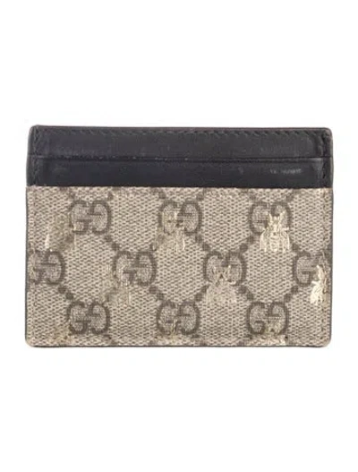 Pre-owned Gucci Gg Supreme Card Holder In Neutrals