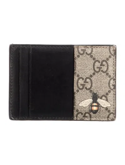 Pre-owned Gucci Gg Supreme Card Holder In Neutrals
