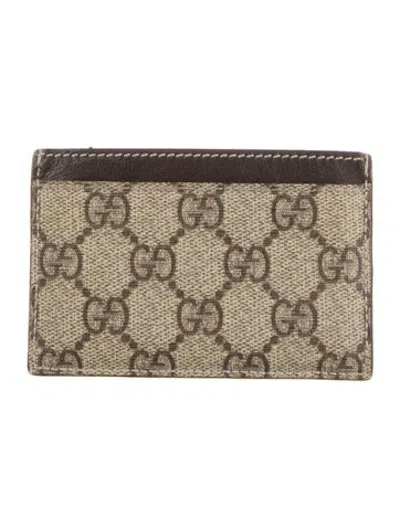 Pre-owned Gucci Gg Supreme Card Holder In Neutrals