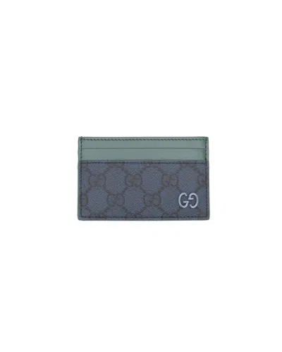 Gucci Gg Supreme Card Holder In Purple