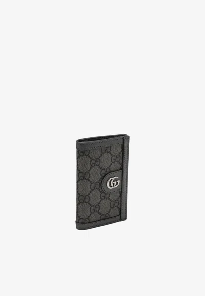 Gucci Gg Supreme Cardholder In Gray