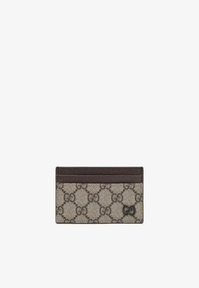 Gucci Gg Supreme Cardholder In Sand