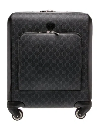 Pre-owned Gucci Gg Supreme Carry-on Trolley In Black