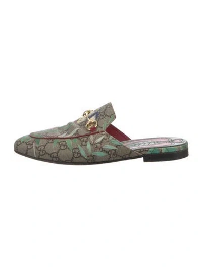 Pre-owned Gucci Gg Supreme Chain-link Accents Mules In Multi
