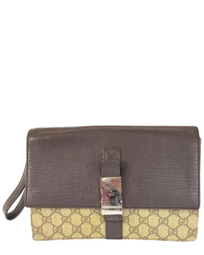 Pre-owned Gucci Gg Supreme Clutch (authentic Pre-loved)