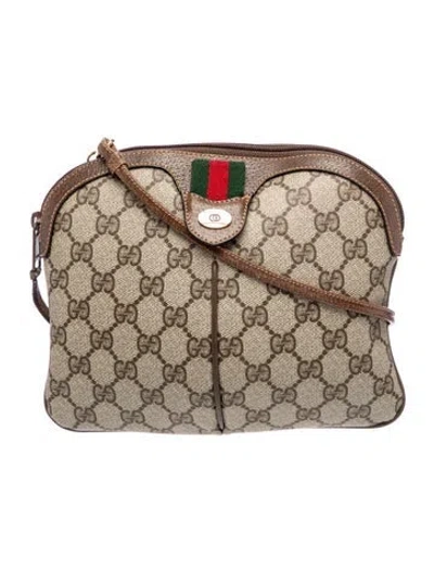 Pre-owned Gucci Gg Supreme Clutch Vintage In Brown