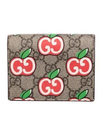 Pre-owned Gucci Gg Supreme Compact Wallet In Multi