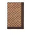 Gucci Gg Supreme Cotton Beach Towel In Brown