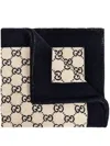 Gucci Jacquard Logo Bath Towel In Neutrals