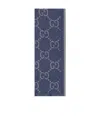 Gucci Gg Supreme Cotton Scarf In Blue