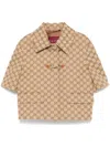 Gucci Interlock G-jacquard Jacket In Brown