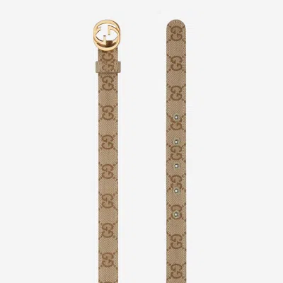 Gucci Gg Supreme Cross Buckle Belt In Multicolor