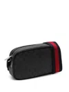 Gucci Gg Supreme Zipped Messenger Bag In Black