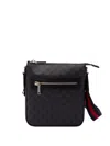 Gucci Web Stripe Gg Canvas Crossbody Bag In Black  