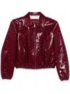 Gucci Naplack Leather Bomber Jacket In Rot
