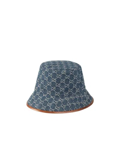 Gucci Gg Supreme Denim Bucket Hat In Black